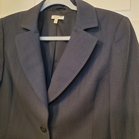 Santorelli Italian 100% Wool Kristina Blazer Sz 8 Blue - Picture 5 of 11